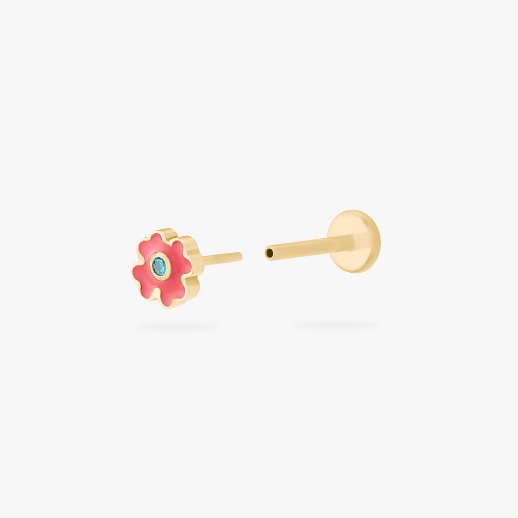 Enamel Flower Flatback Stud