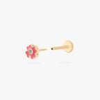 Enamel Flower Flatback Stud