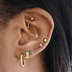 14K Mini CZ Flatback Stud