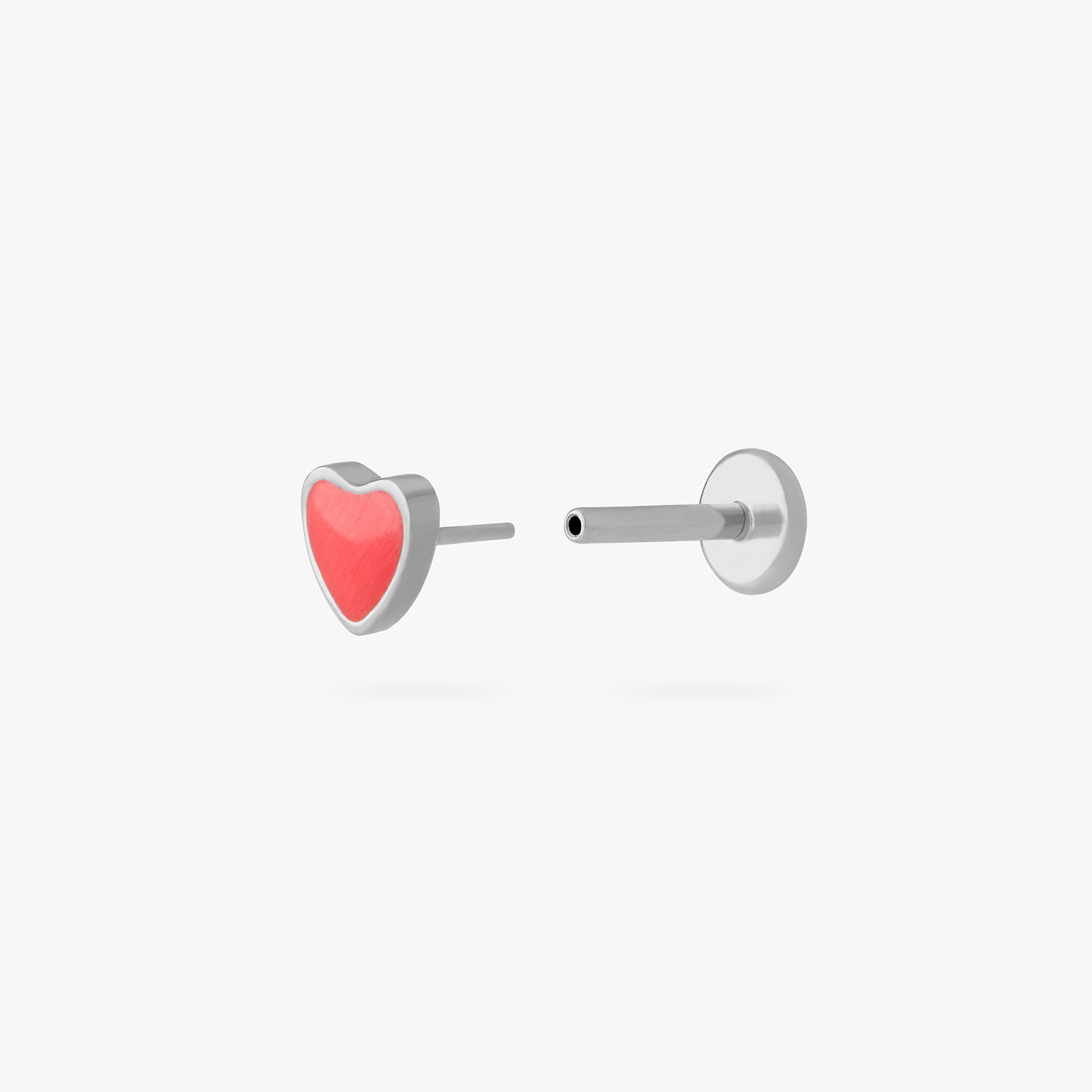 Titanium Enamel Heart Flatback - STUDS