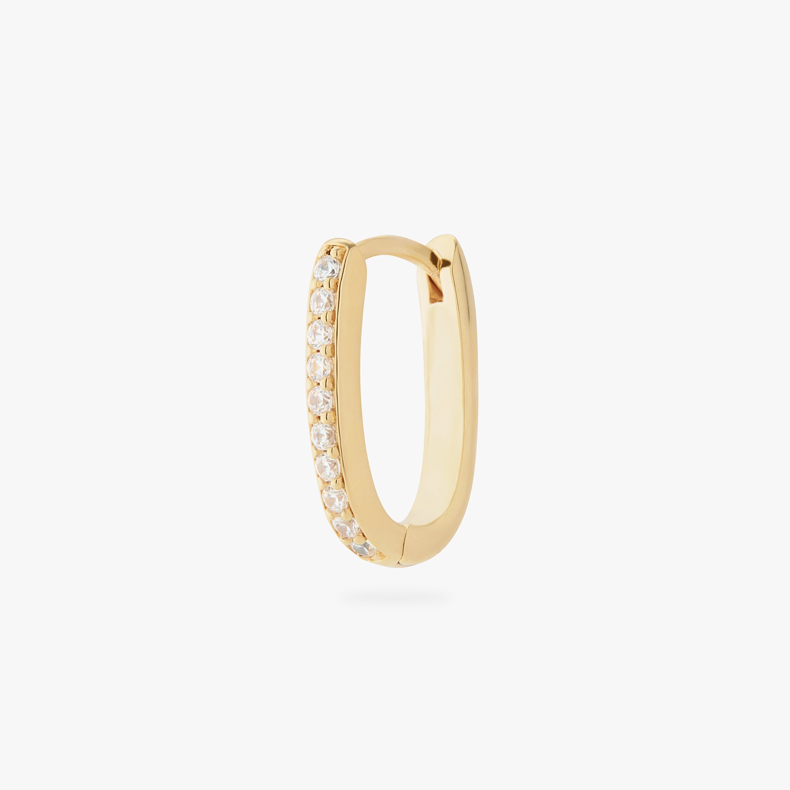 Medium Pave Oval Hoop - STUDS