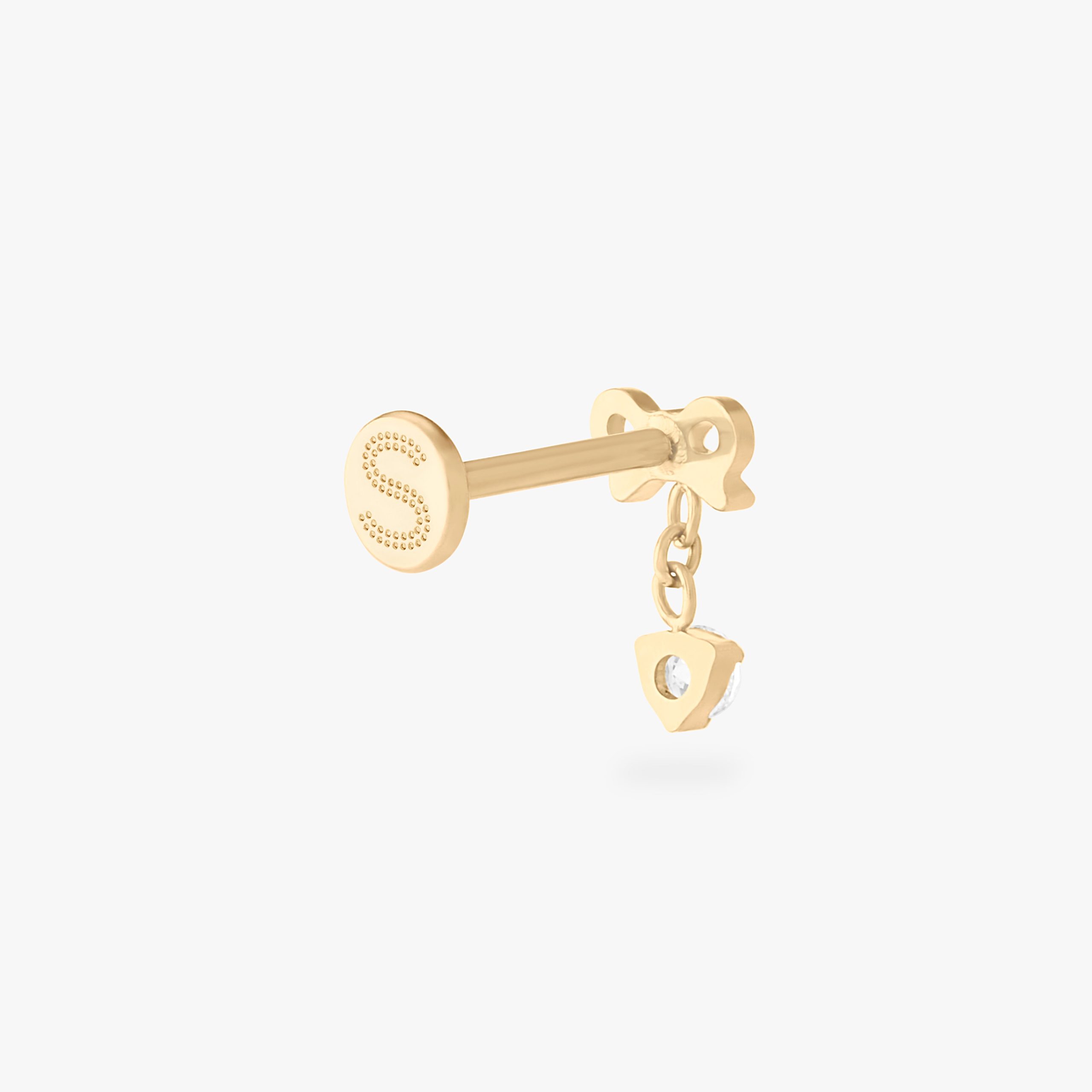 Bow CZ Dangle Flatback Stud - STUDS