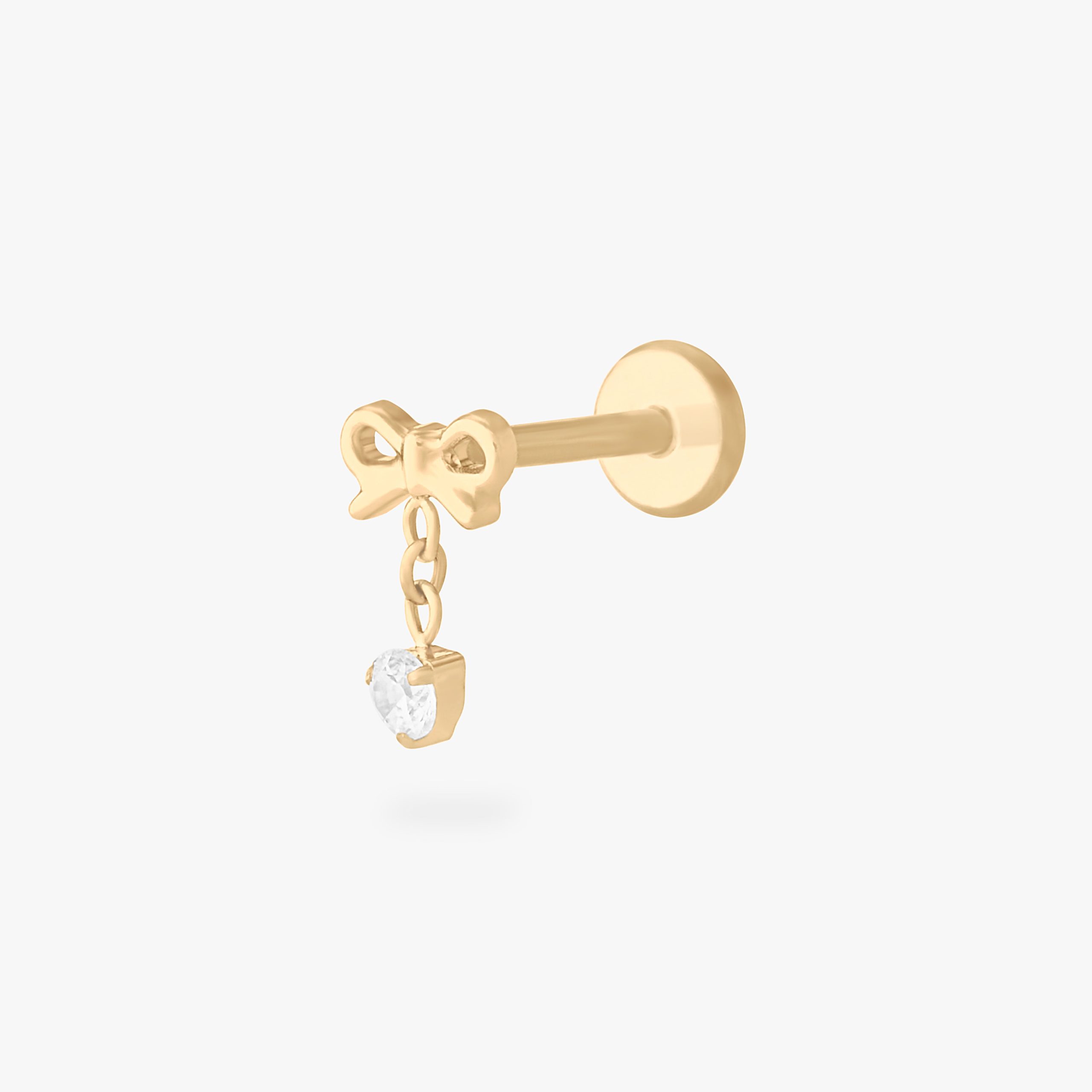 Bow CZ Dangle Flatback Stud - STUDS