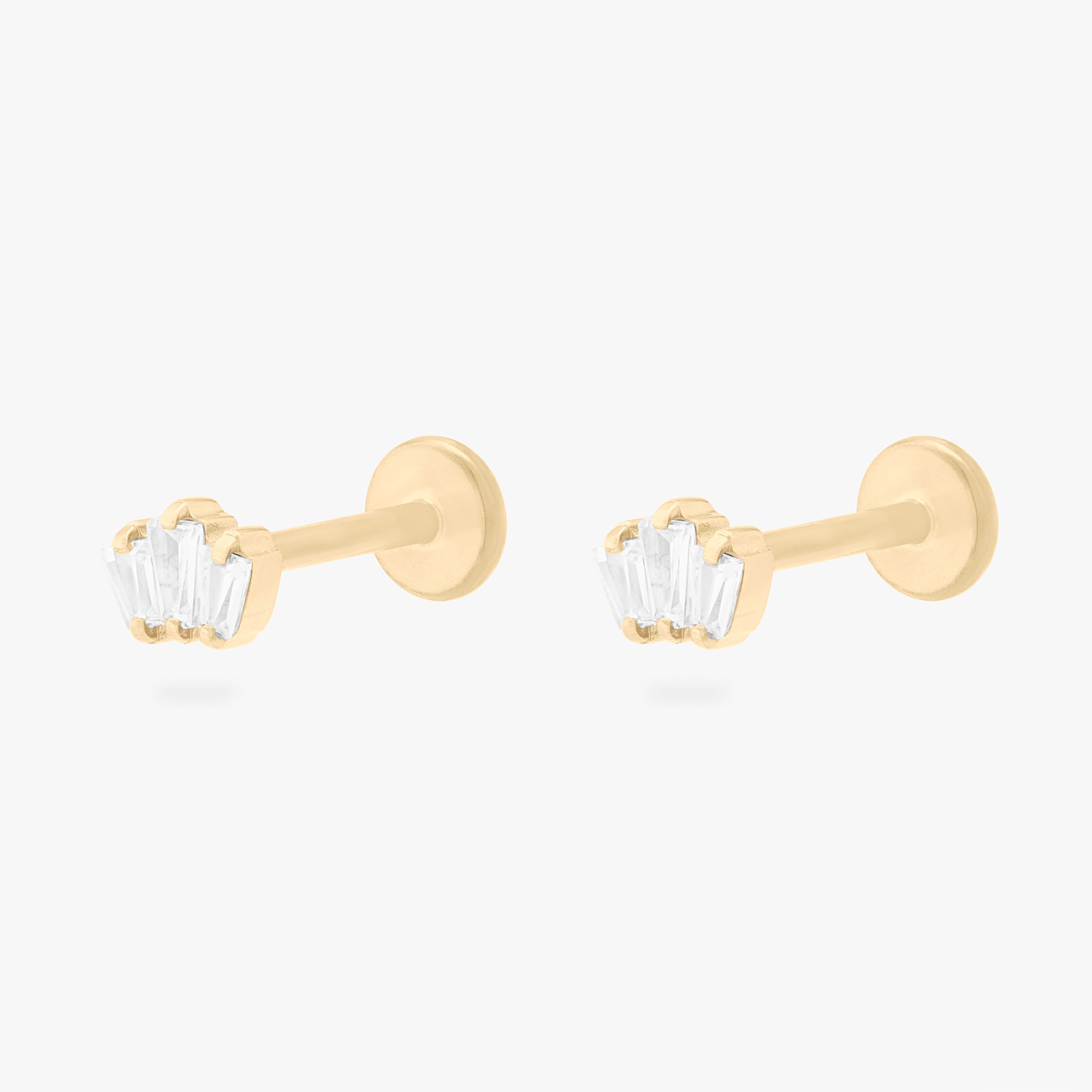 Micro Crown Baguette Flatback Stud - STUDS