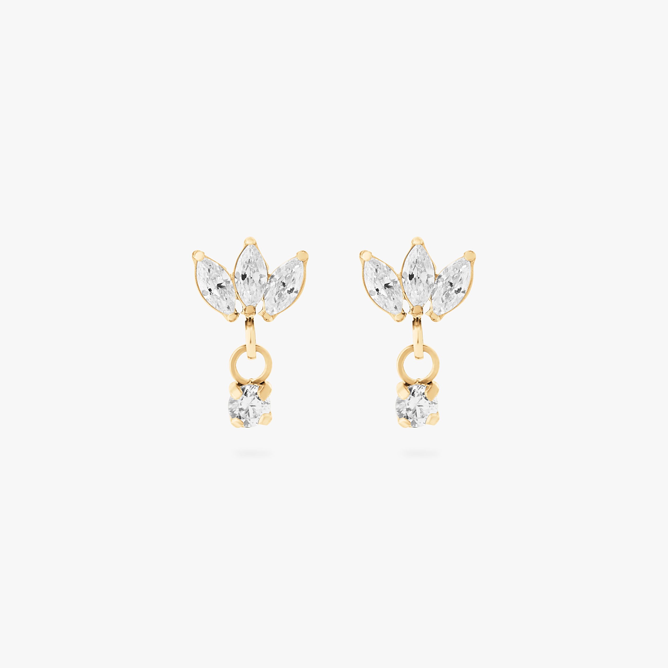Micro Marquise Dangle Flatback Stud - STUDS
