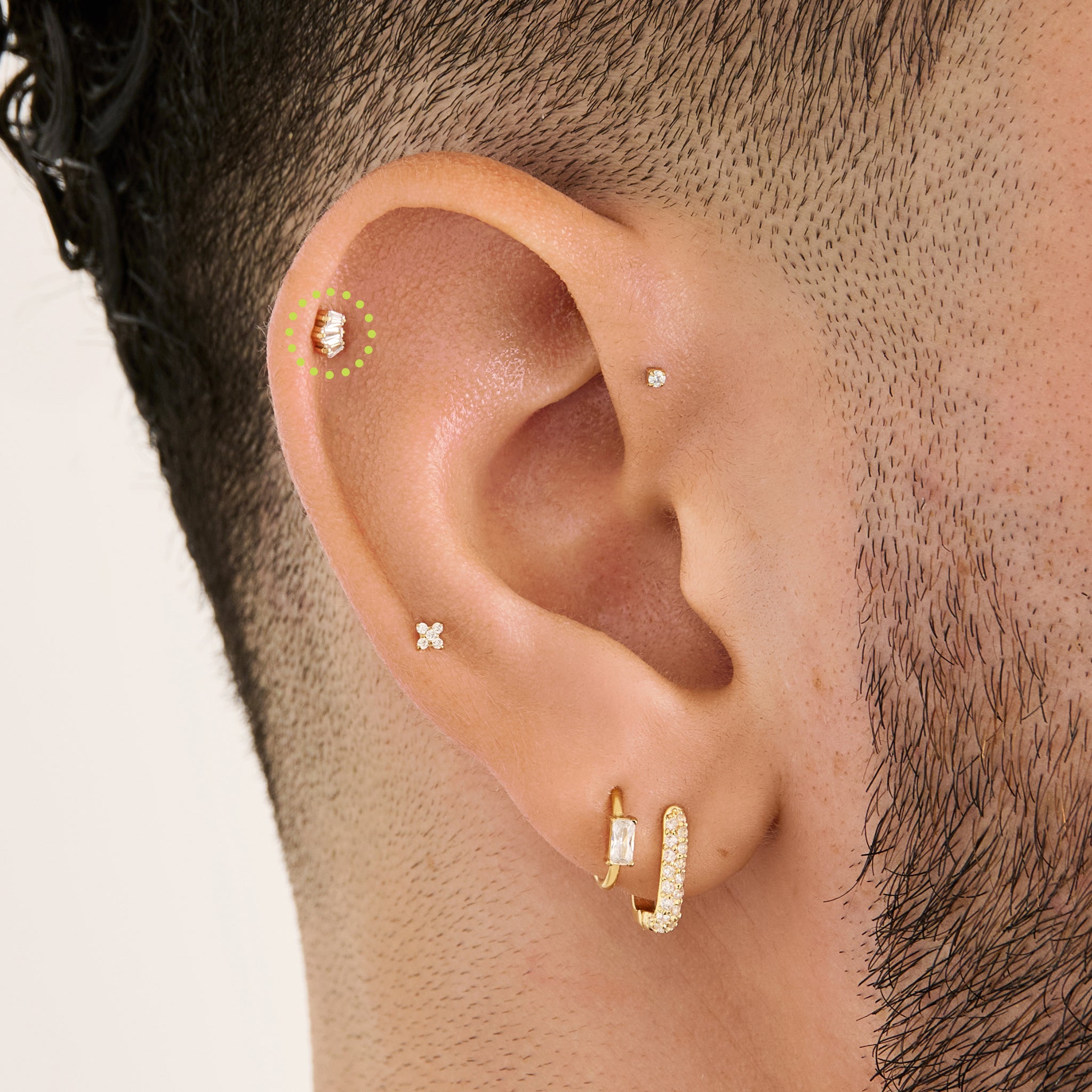 Micro Crown Baguette Flatback Stud - STUDS