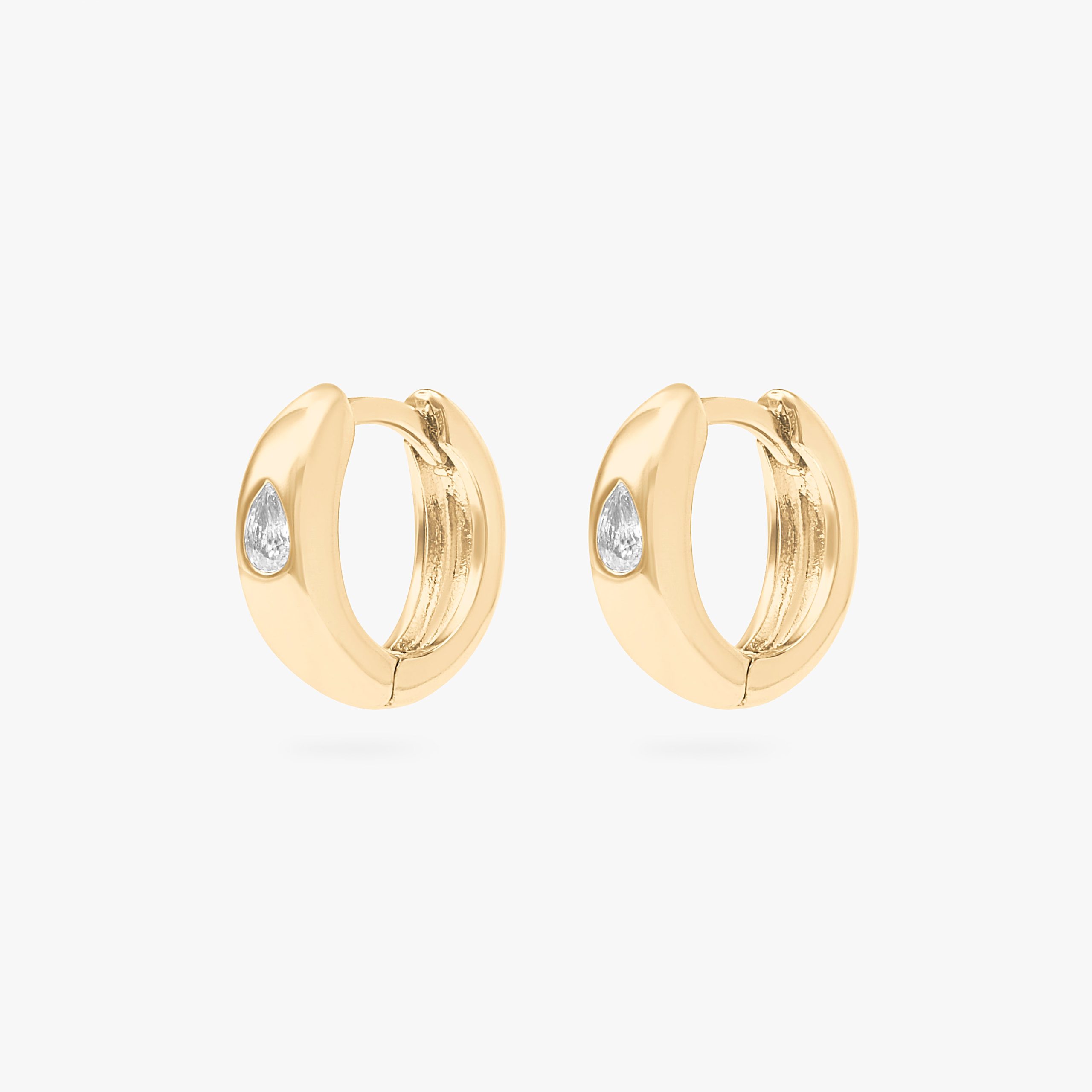 Chunky Pear CZ Huggie - STUDS