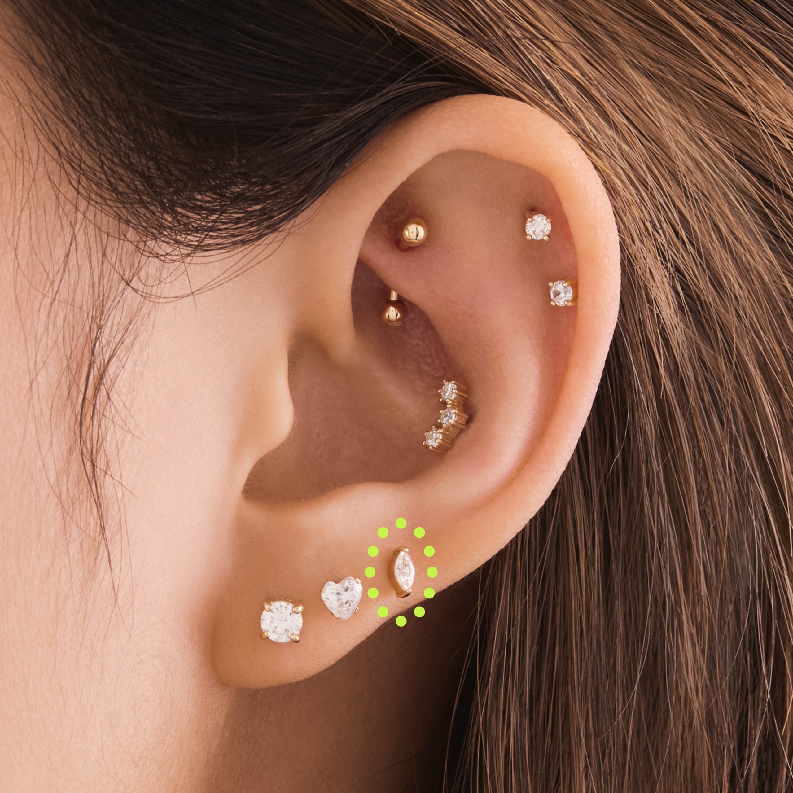 14K Marquise Flatback - STUDS