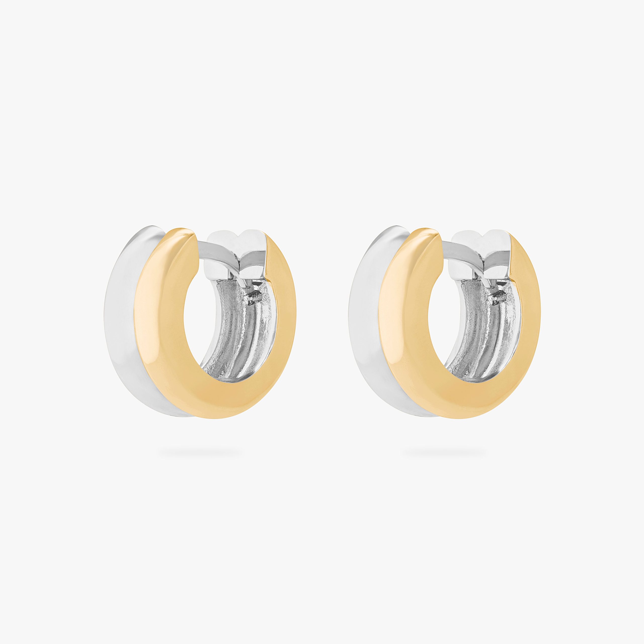 Two Tone Chunky Huggie - STUDS