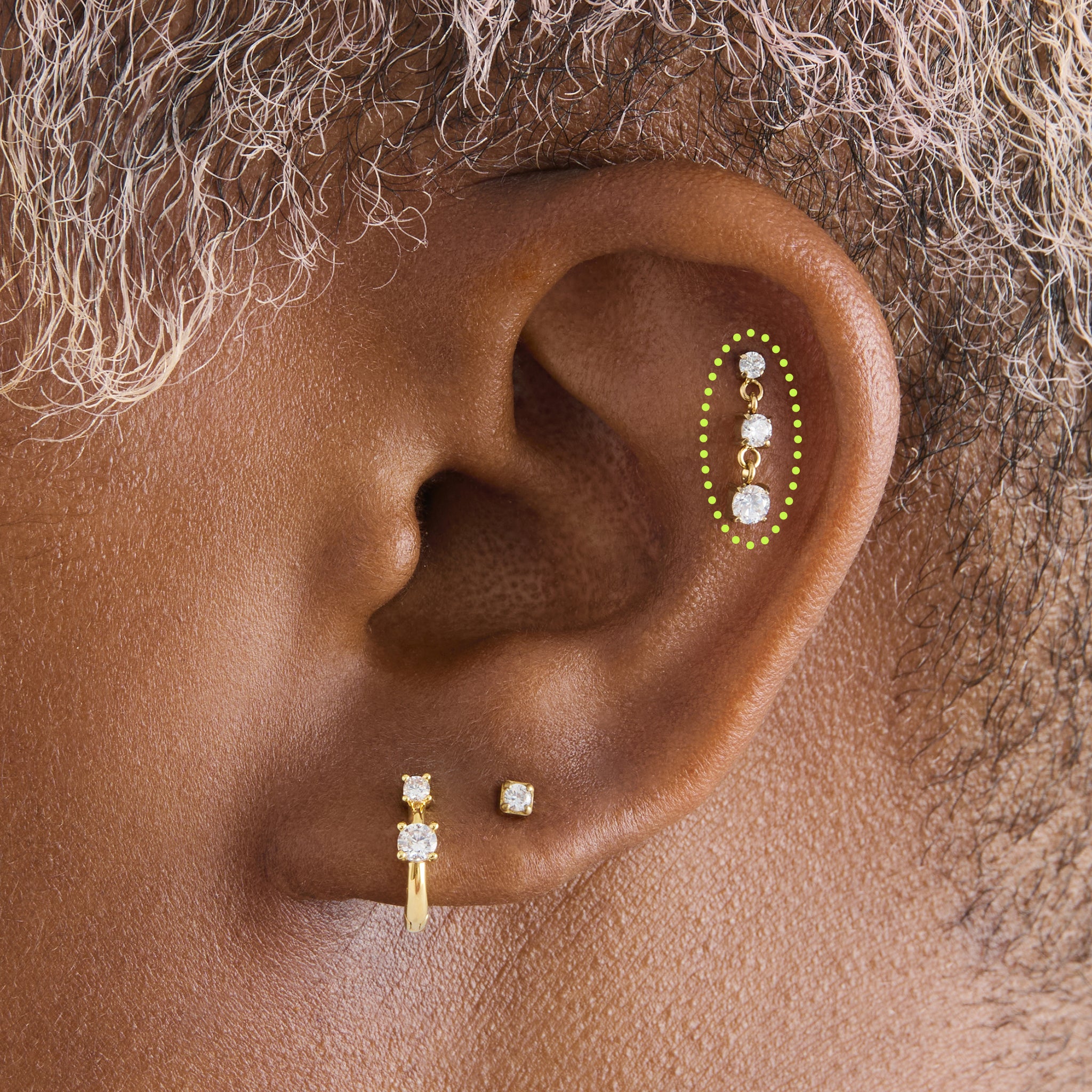 CZ Drip Flatback Stud - STUDS