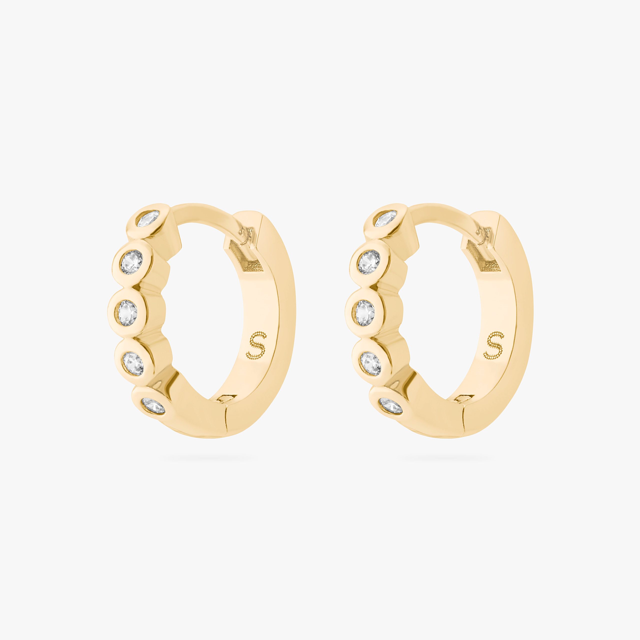 CZ Bezel Huggie - STUDS