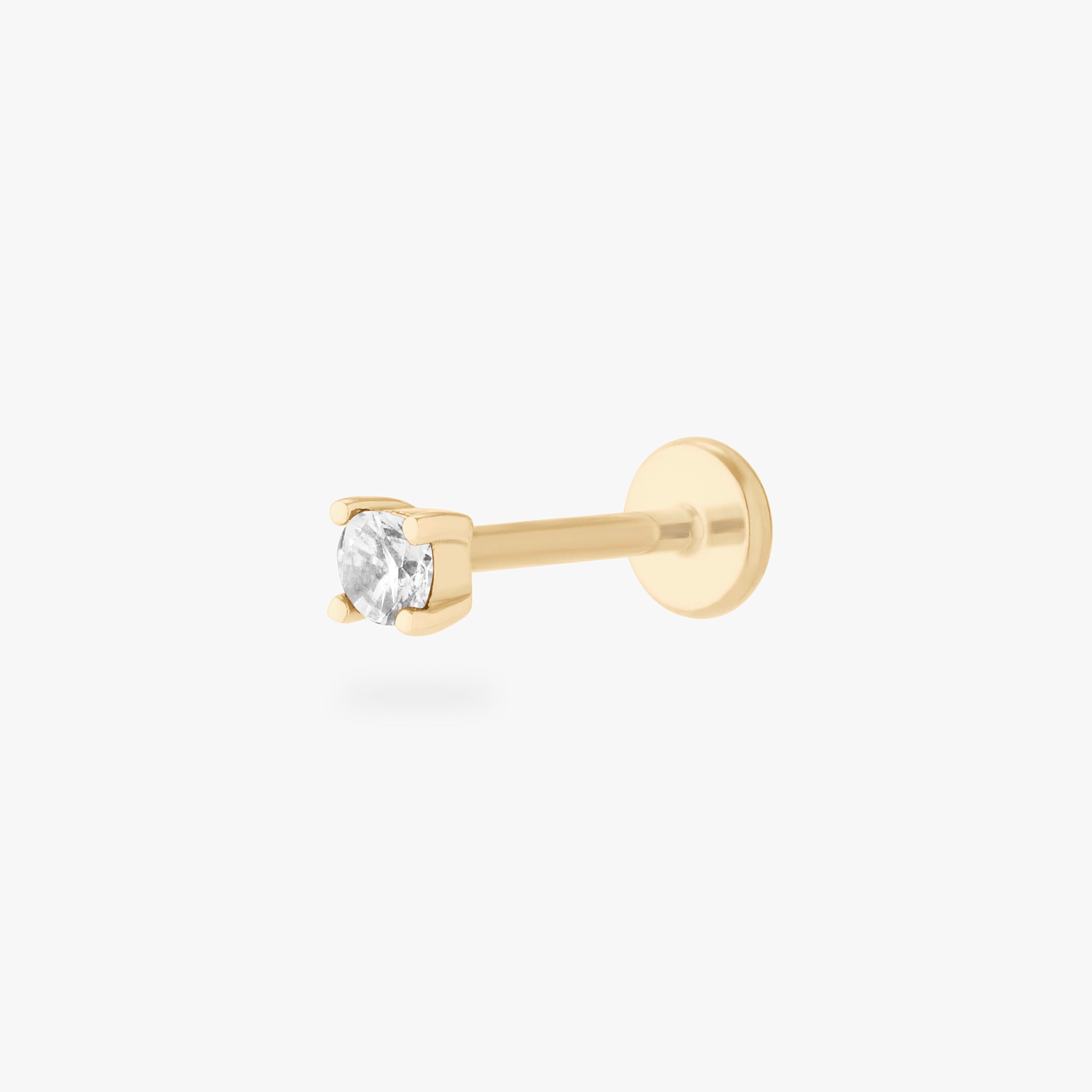 14K Mini CZ Flatback Stud - STUDS
