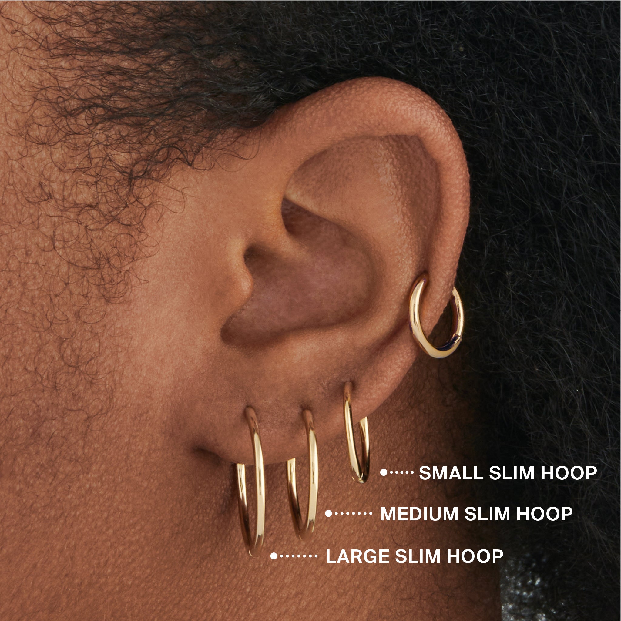 Medium Slim Hoop - STUDS