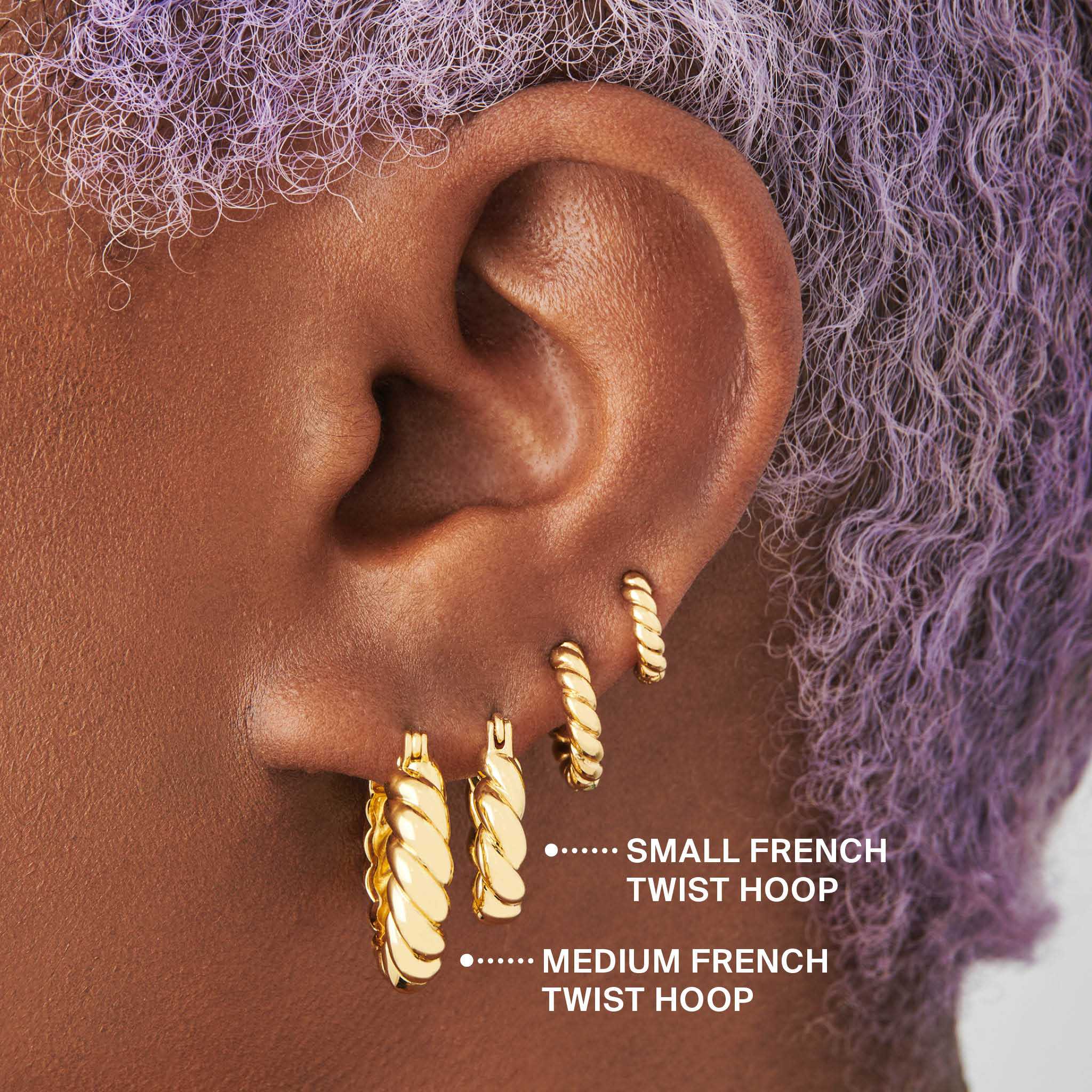 Medium French Twist Hoop - STUDS
