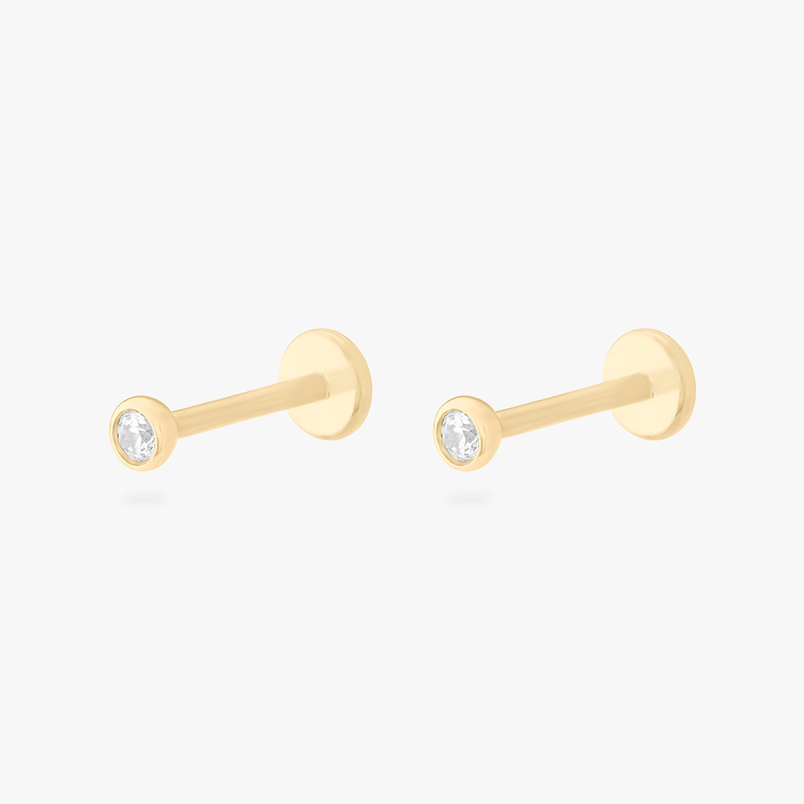 14K Bezel Flatback - STUDS