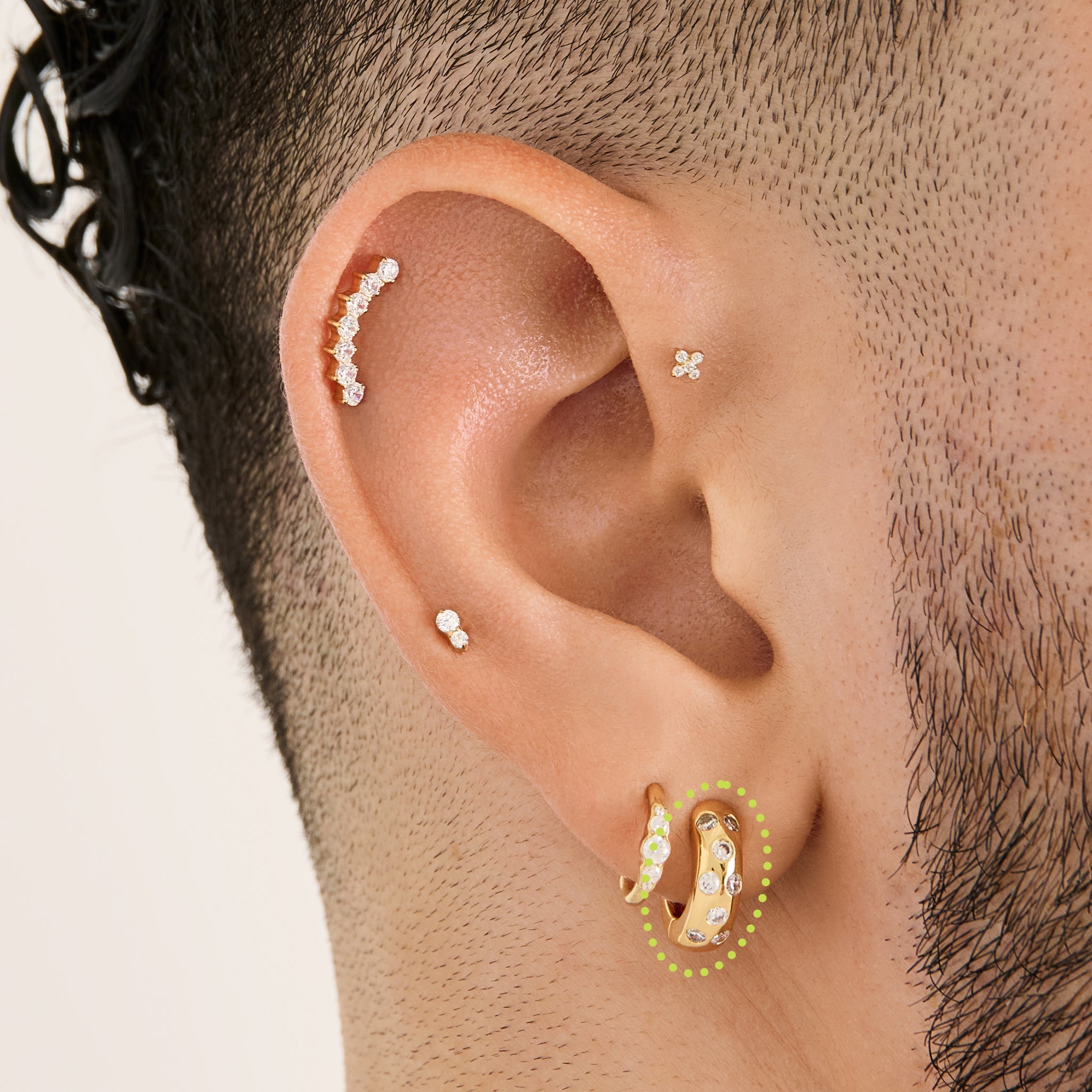 Chunky CZ Huggie - STUDS