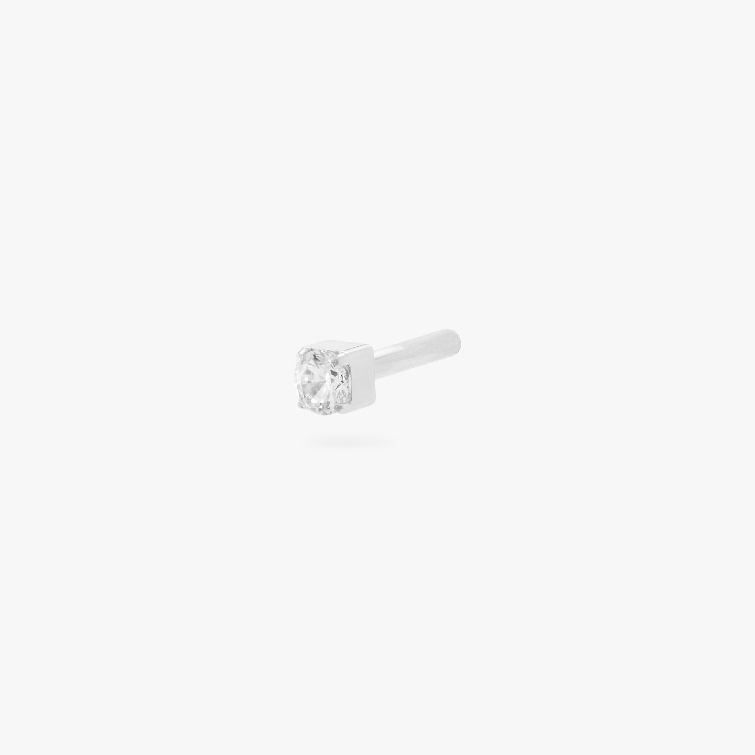 Silver Mini CZ Flatback Post - STUDS