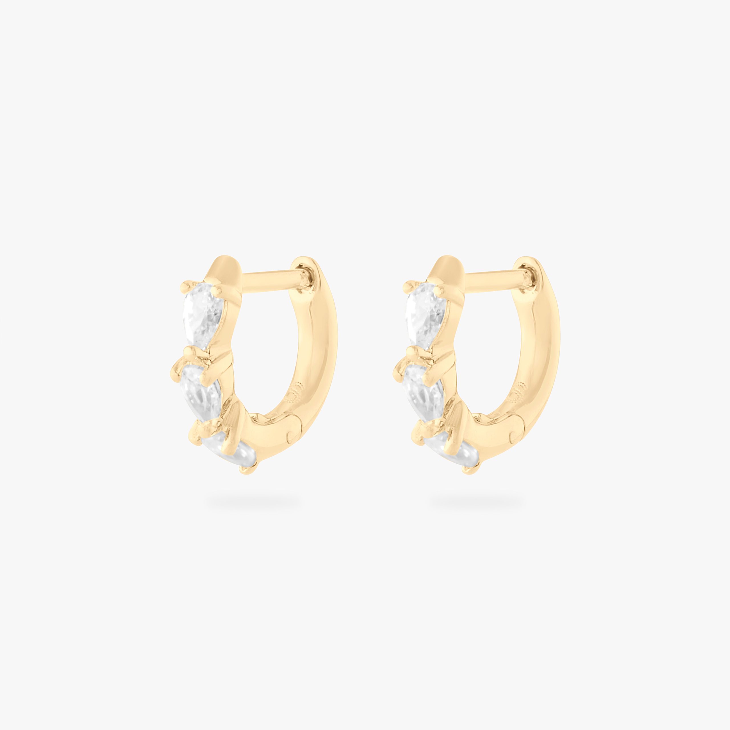 Micro Pave Pear Huggie - STUDS