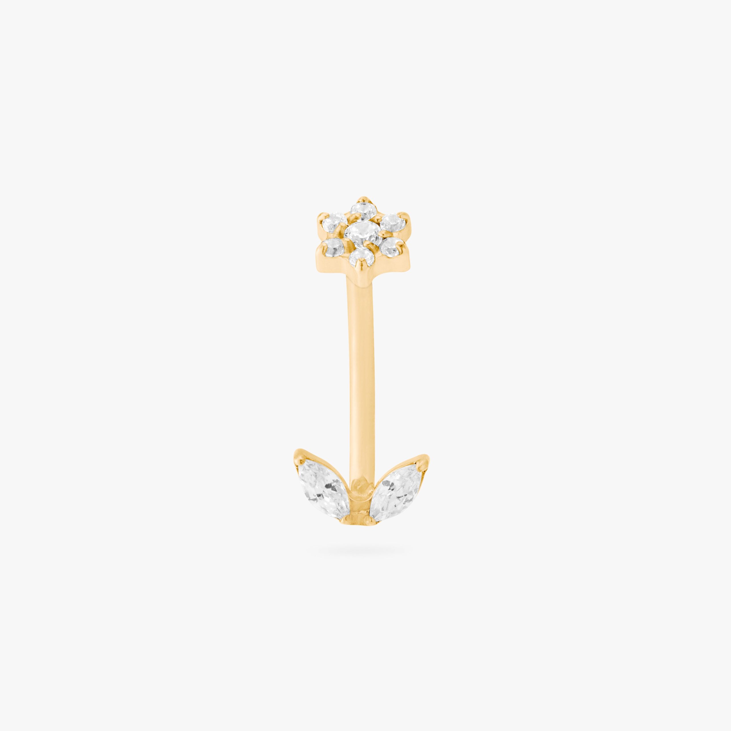 CZ Flower Barbell - STUDS