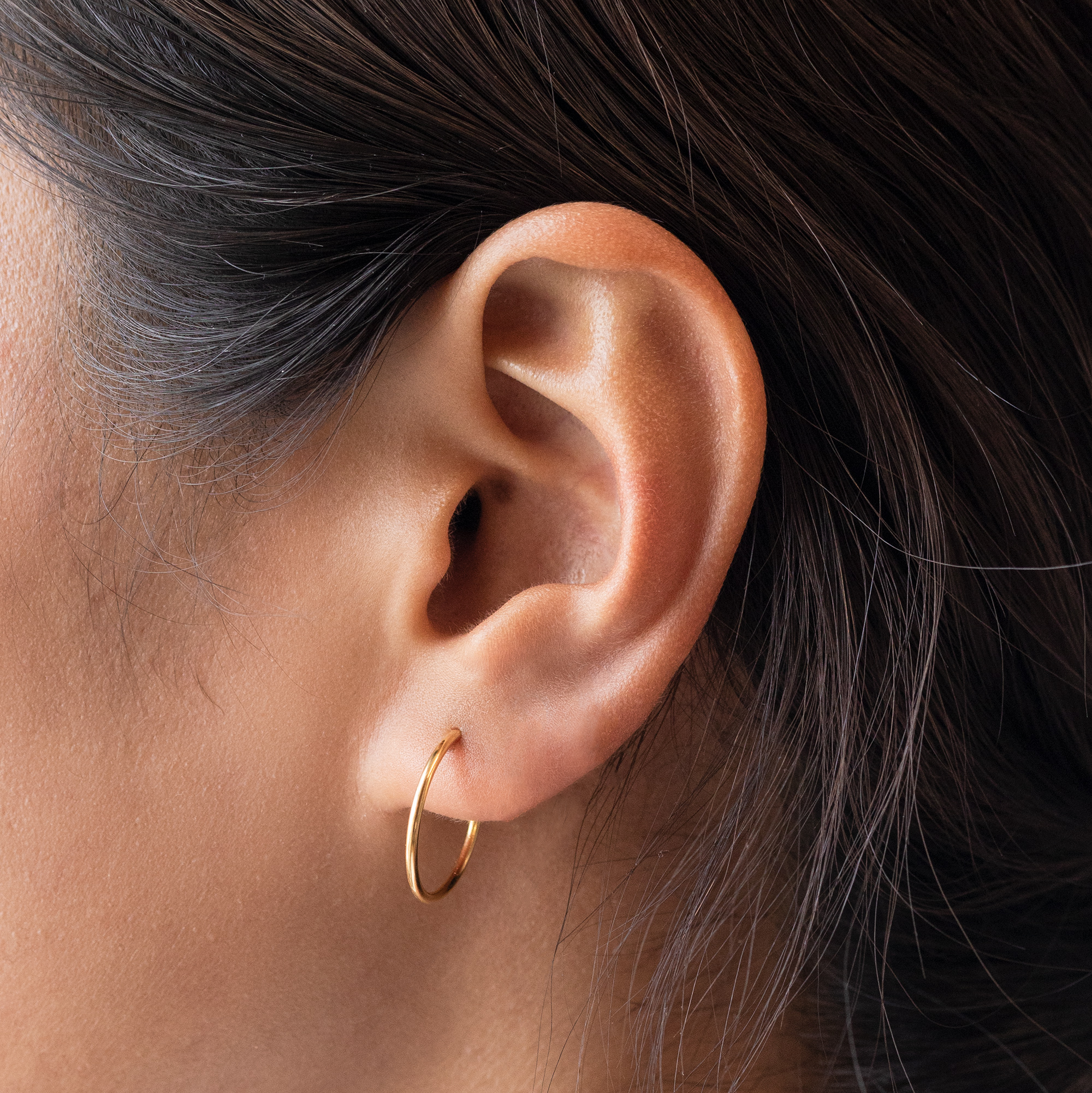 Medium Slim Hoop - STUDS