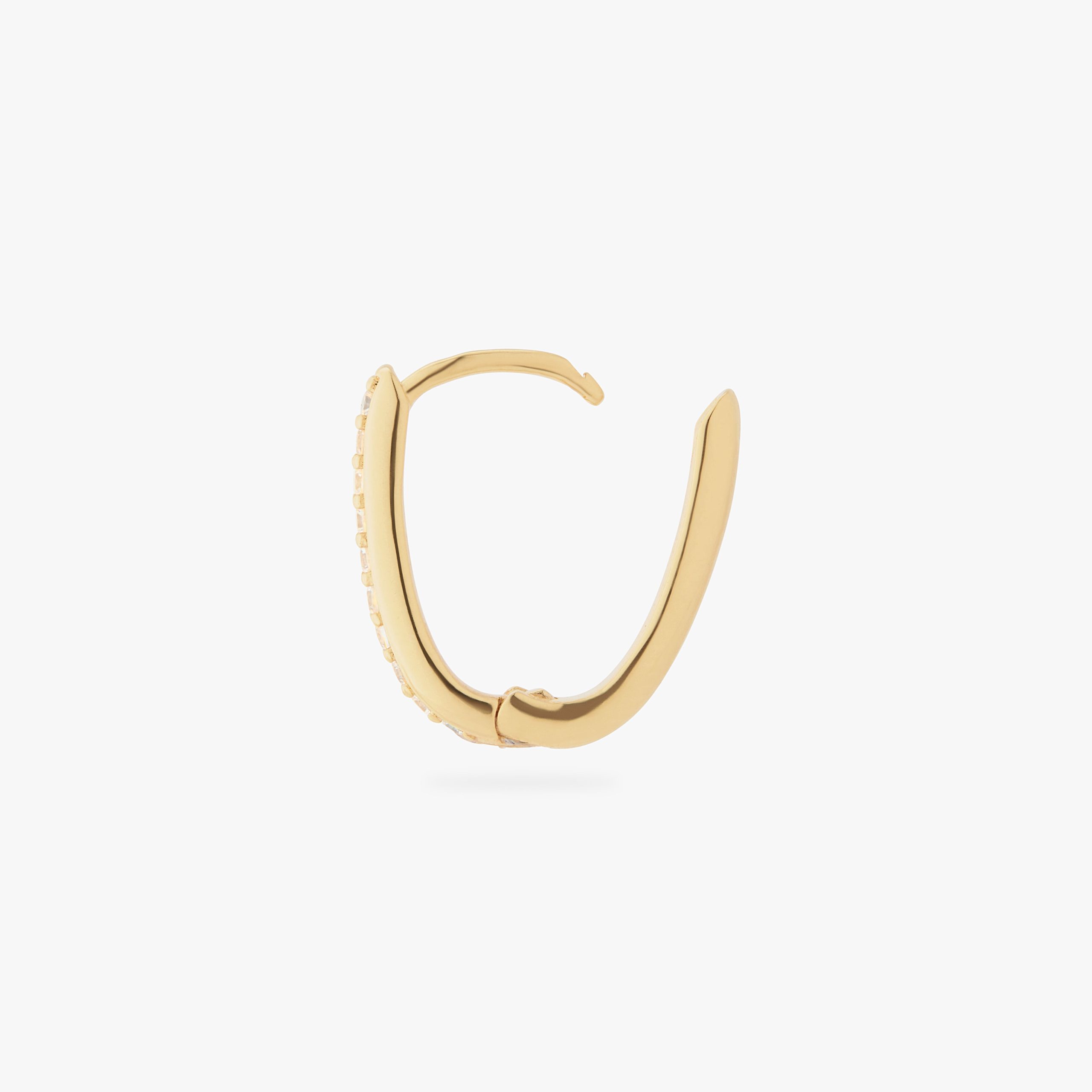 Medium Pave Oval Hoop - STUDS