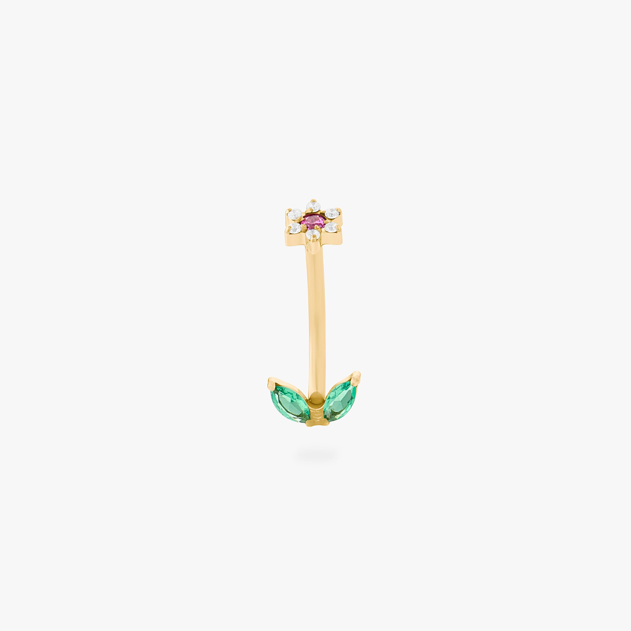 CZ Flower Barbell - STUDS