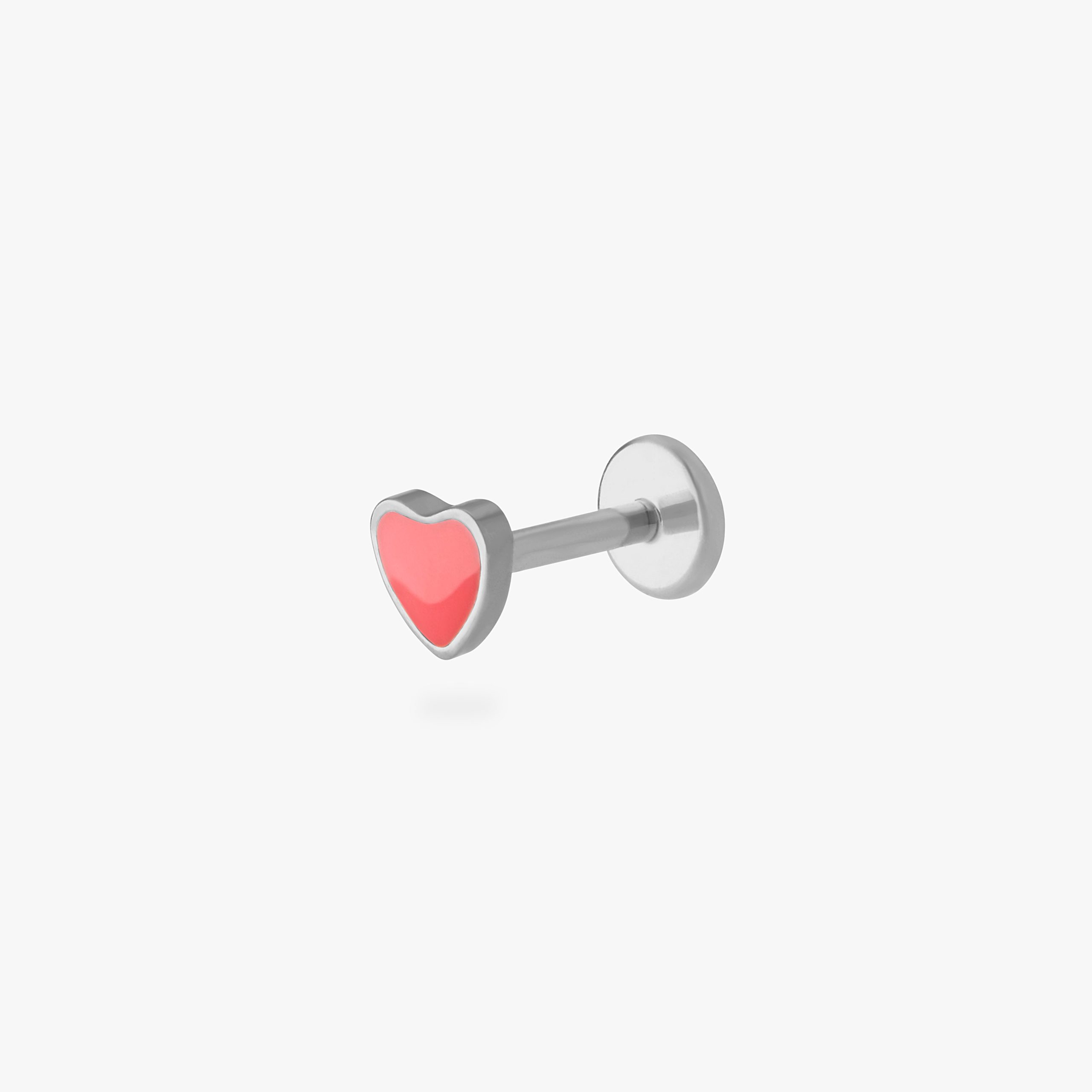Titanium Enamel Heart Flatback - STUDS