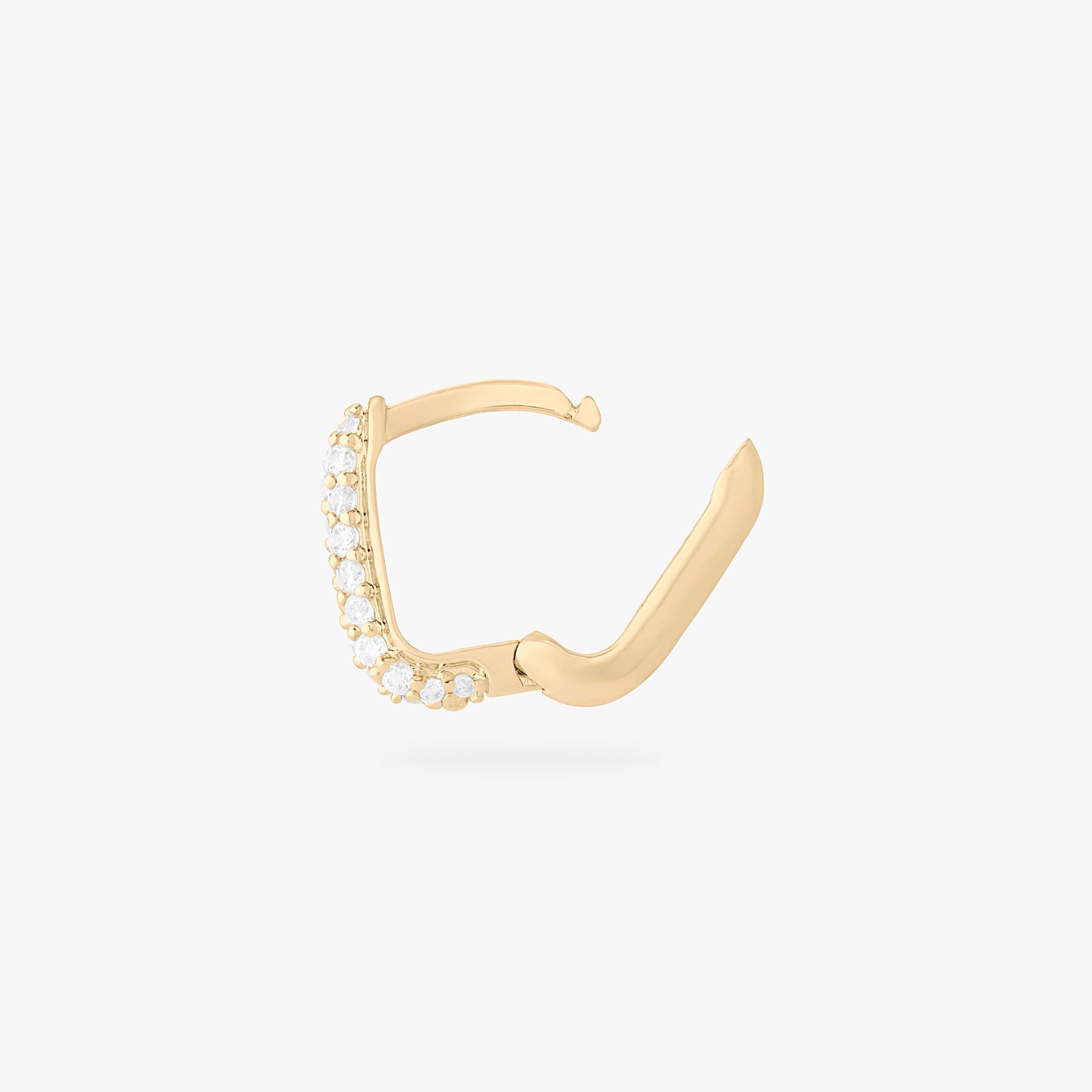 Square Pave Huggie - STUDS