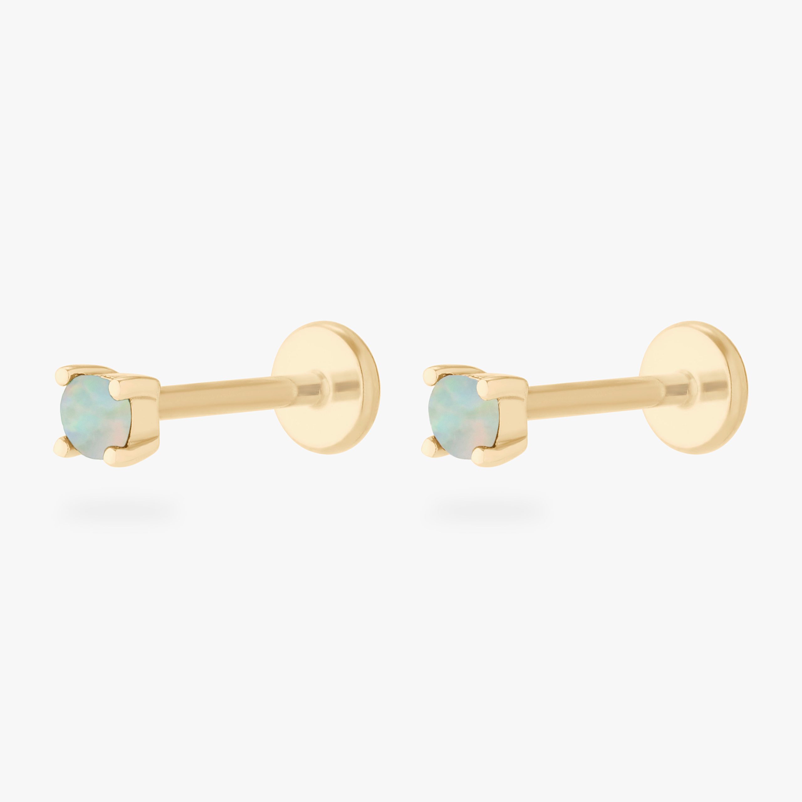 14K Opal Flatback - STUDS