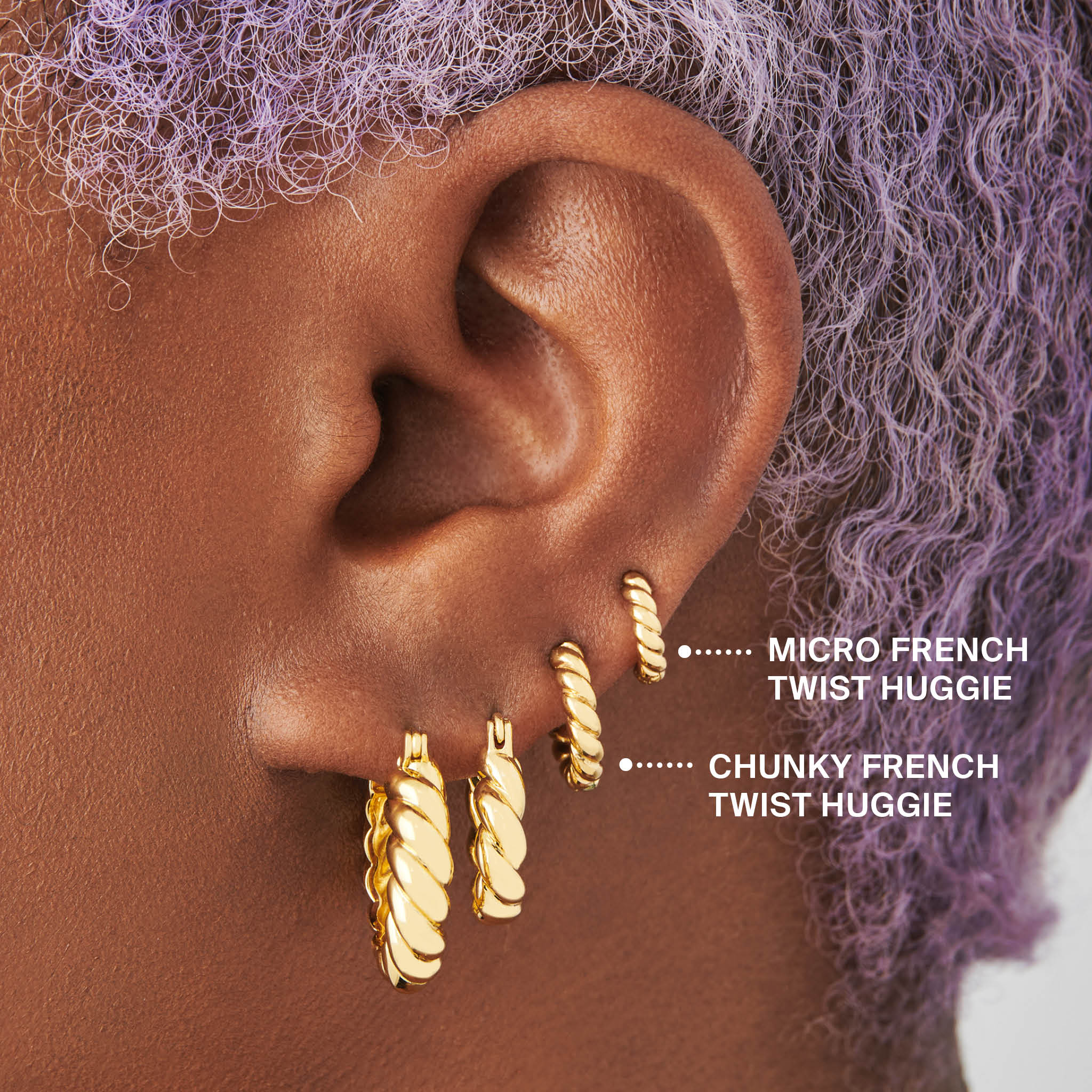 Micro French Twist Huggie - STUDS