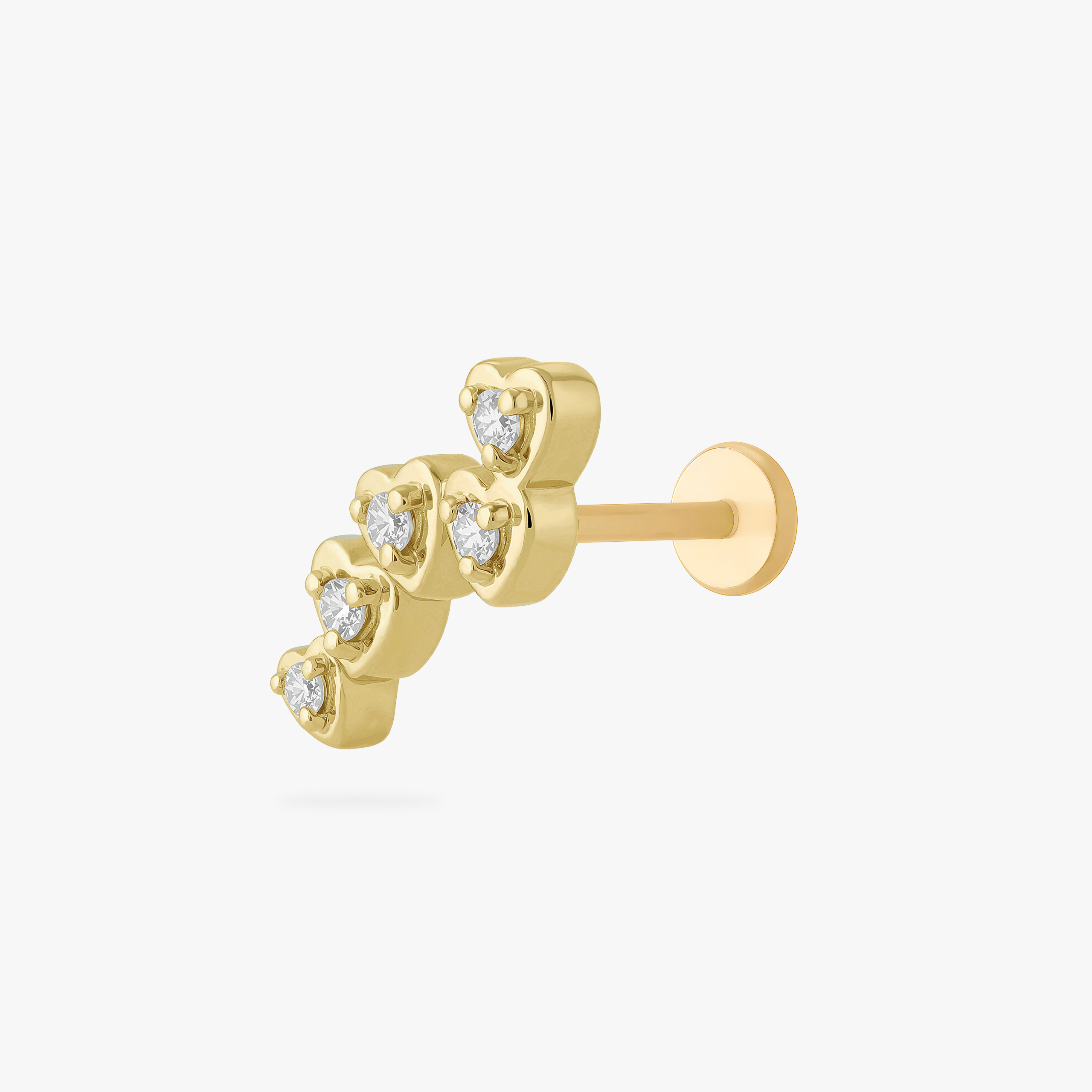 CZ Heart Cluster Flatback Stud - STUDS