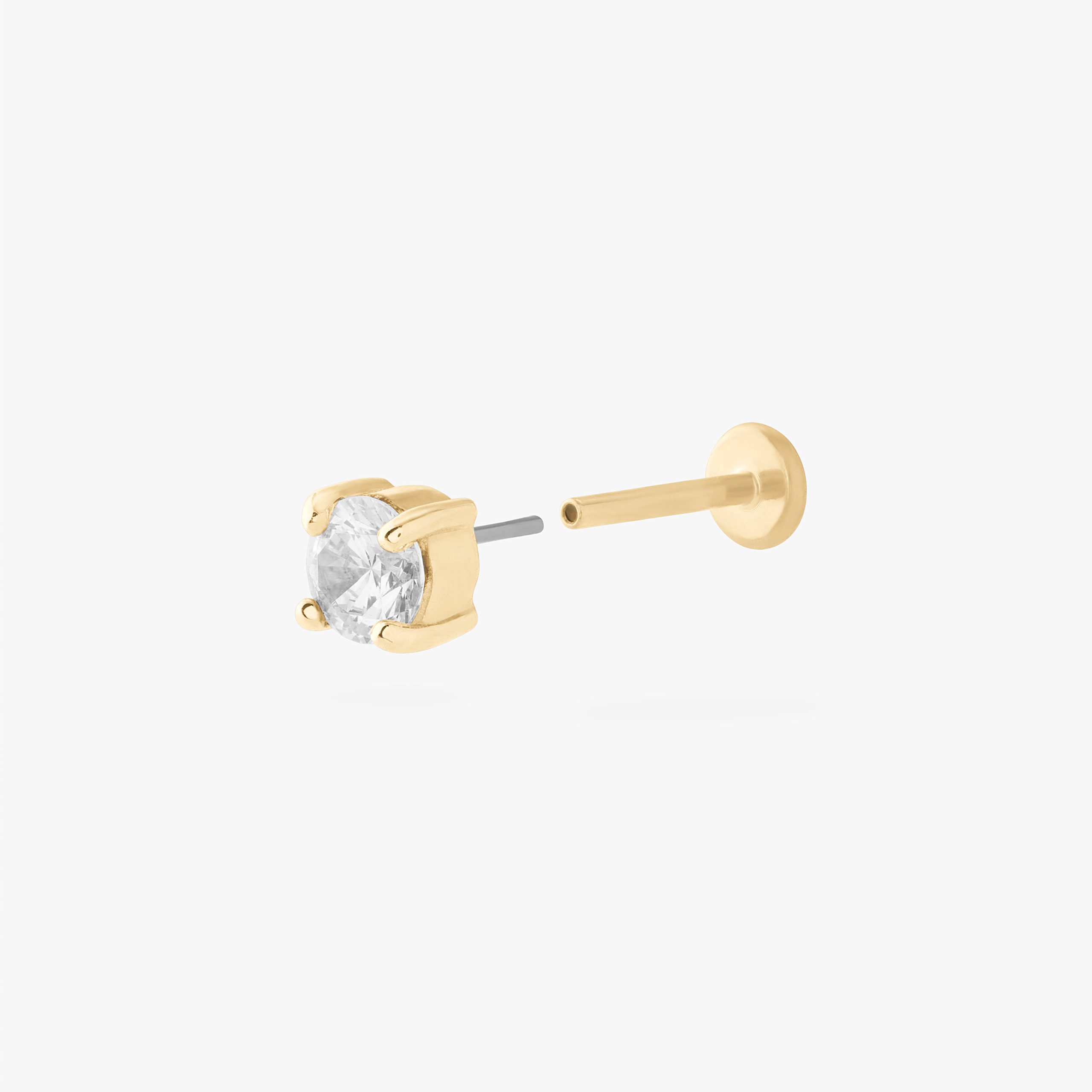 14K CZ 4mm Flatback - STUDS