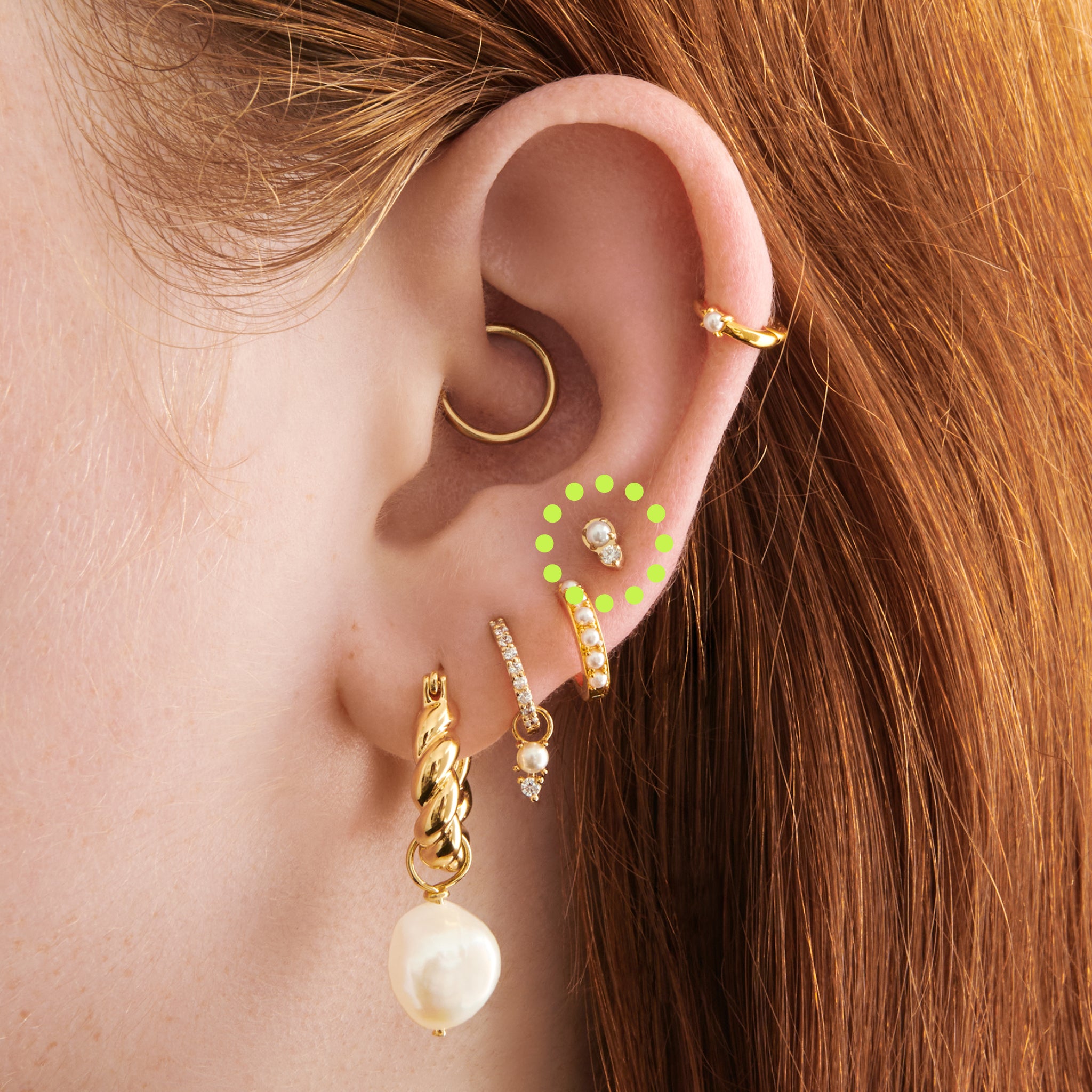 Stacked CZ Pearl Flatback Stud - STUDS